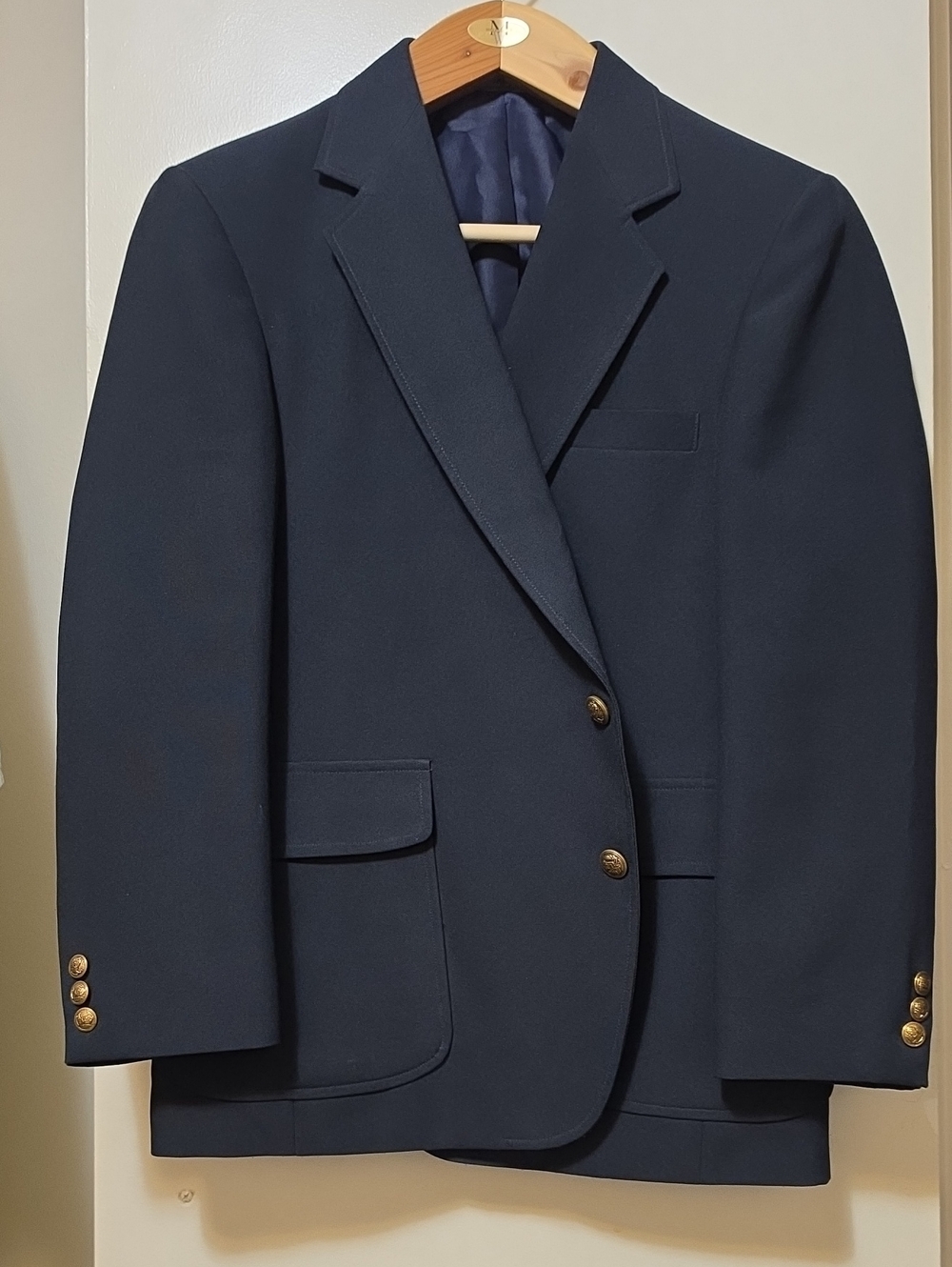 Haggar Navy Blazer with Gold Buttons